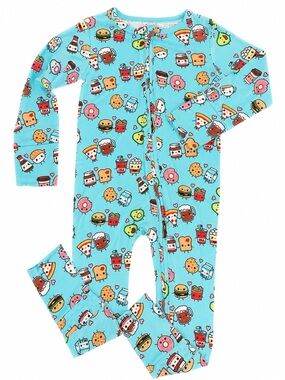 BAMBOO Aqua Kids Footed One-Piece with Cute Food Characters